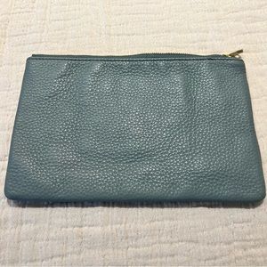 Fossil Grey Blue Leather Pouch